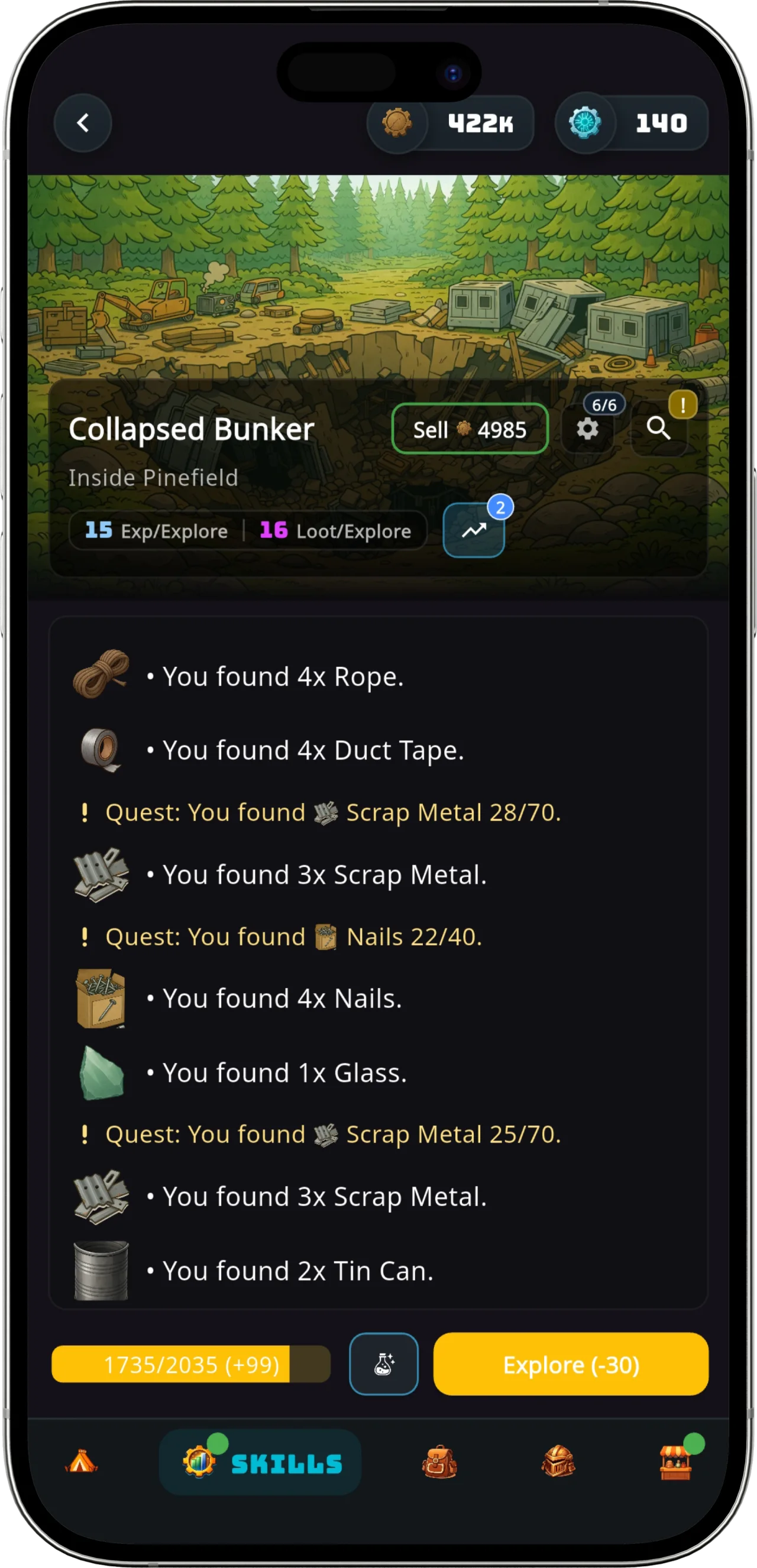 Wasteland Revenant shown inside an iPhone mockup